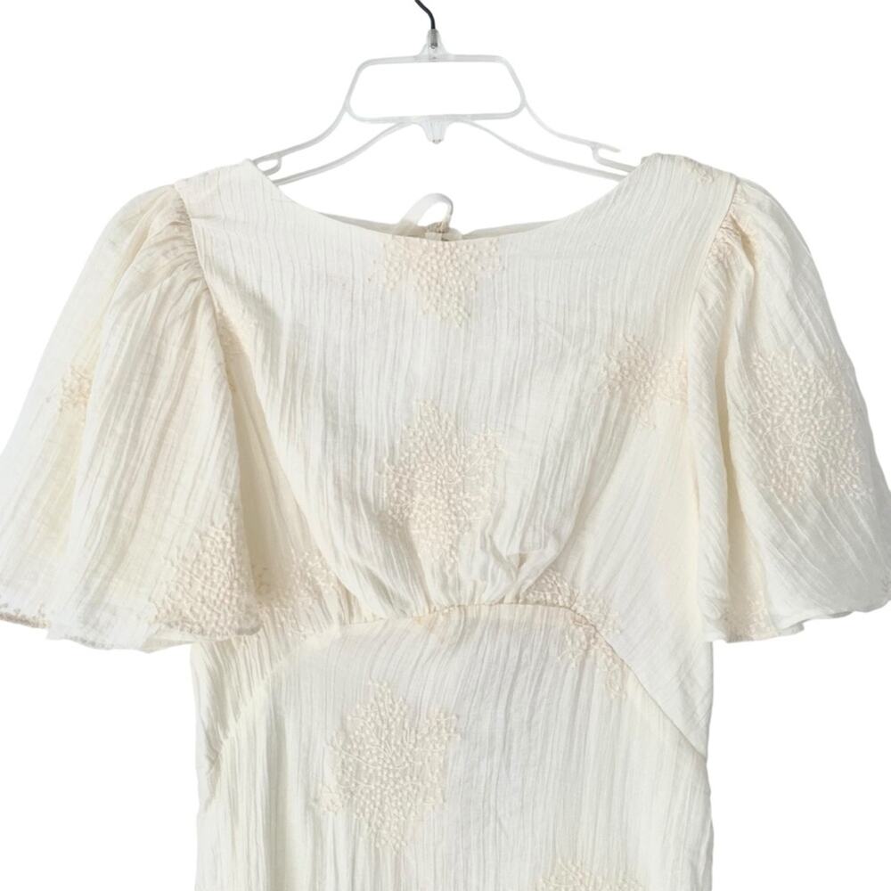 Nap Loungewear Cream Cotton Embroidered Midi Dress NWTs size small - Picture 2 of 8